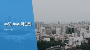 수도 누수 확인법, 우리 집 물 낭비 막는 생활 지식 총정리