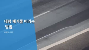 대형 폐기물 버리는 방법, 이것만 알면 끝이다!